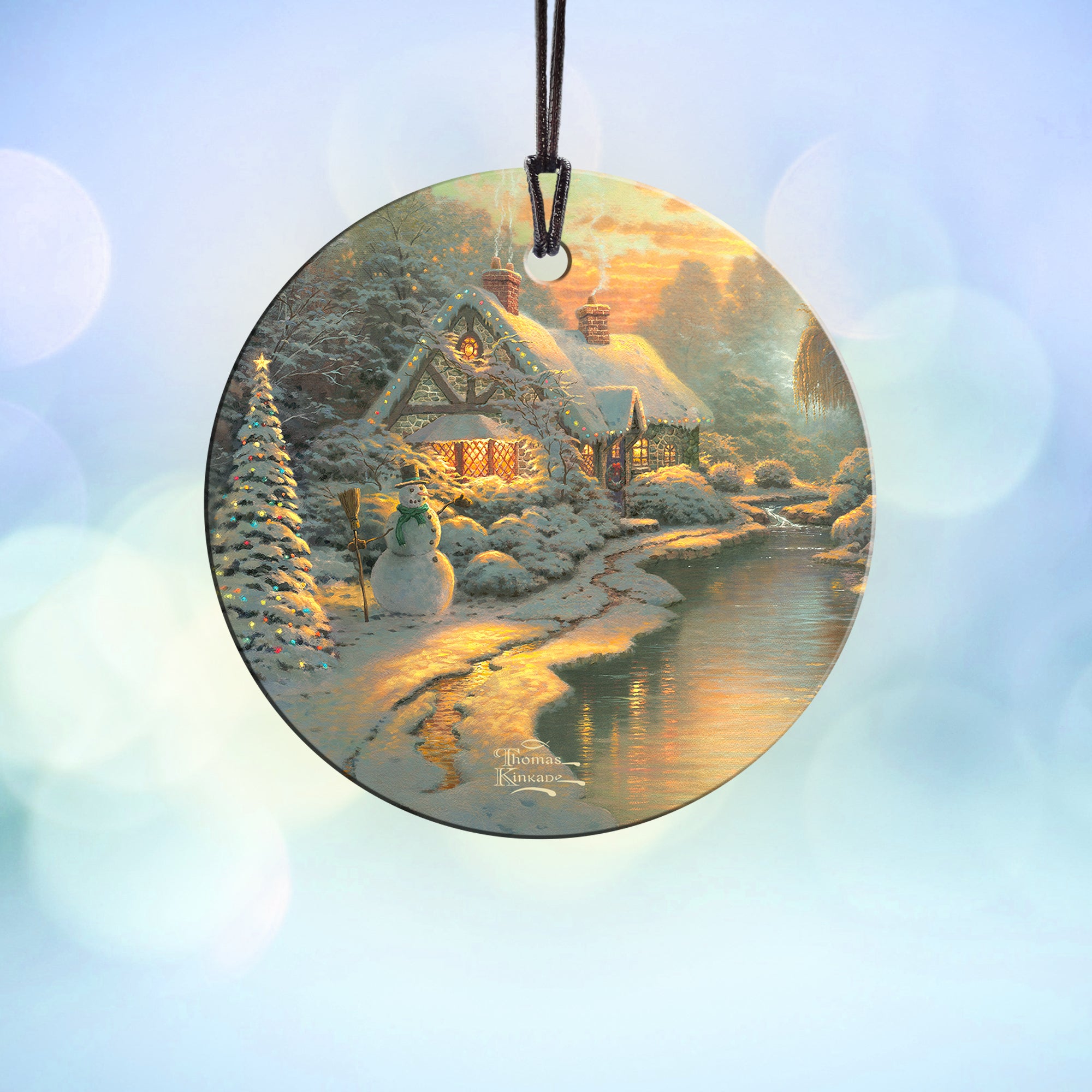 Thomas Kinkade Studios (Christmas Evening) StarFire Prints™ Hanging Glass Print SPCIR457